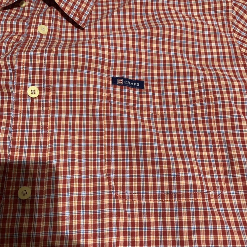 Chaps Shirt‎ Men's XXL  Check Shirt Button Up Short Sleeve Easy Care 0133 - Picture 5 of 9